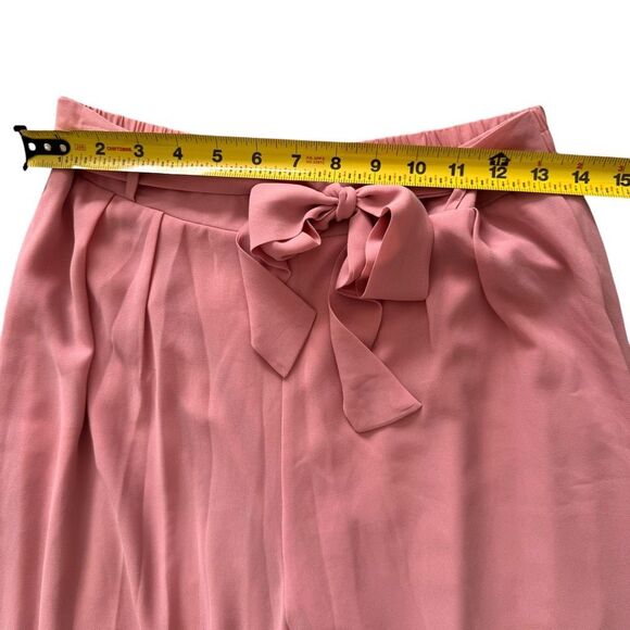 Alexander + David Chiffon Wide Leg Pants Elastic Tie Waist Dusty Rose Size Large - Picture 6 of 9